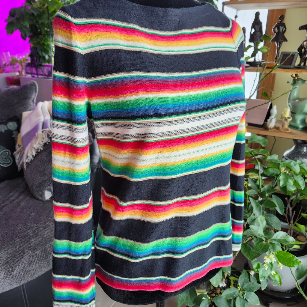 Lauren Ralph Lauren Petite Medium Colorful Striped Pullover Sweater